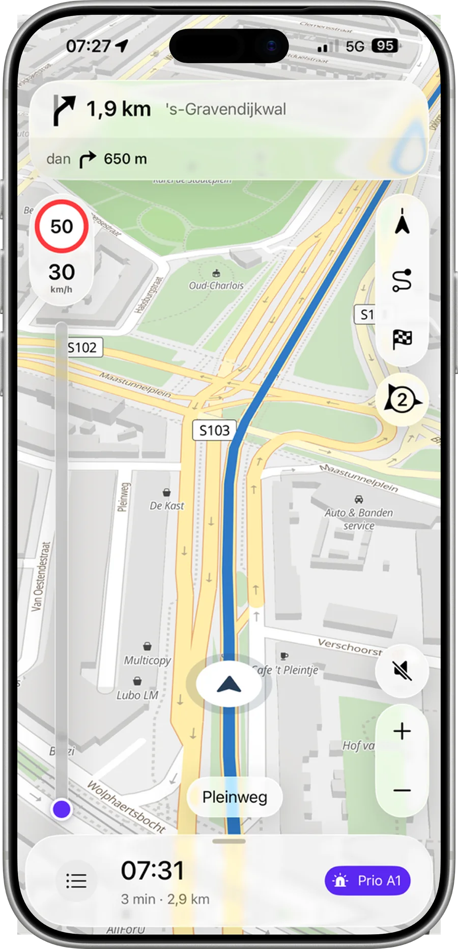 LIVENAV navigation on iPhone