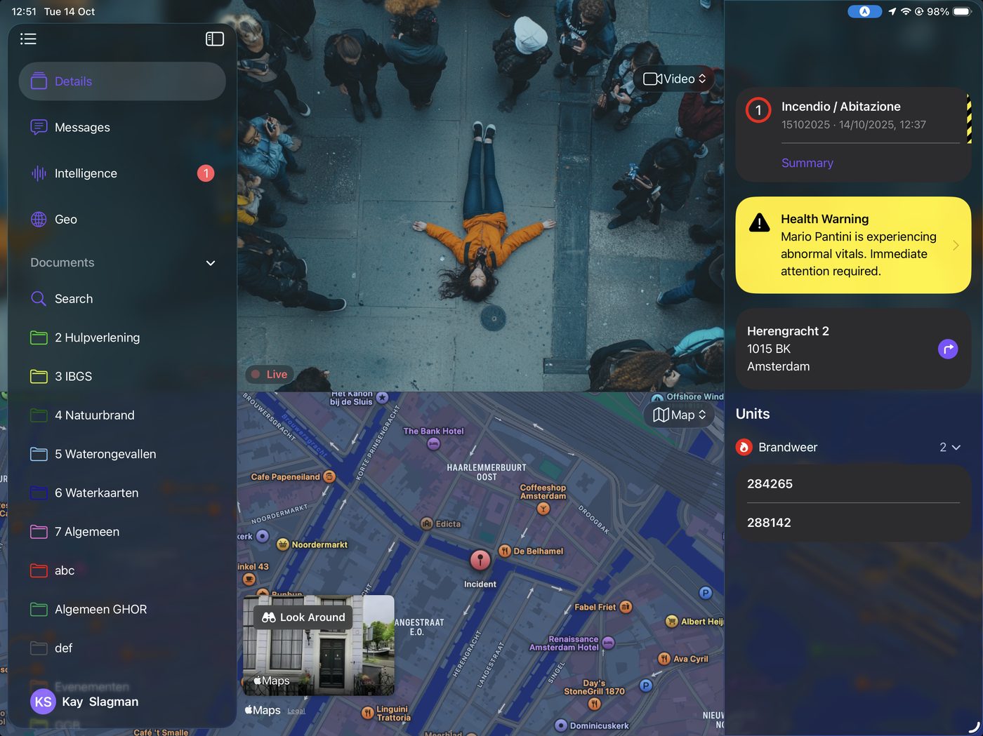 A video screenshot prepared for operational annotation